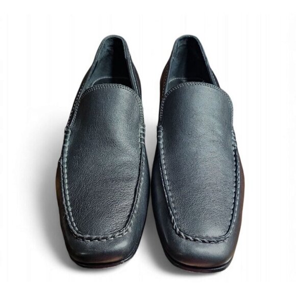 GORDAN RUSH COLLECTION Men\'s black leather slip on loafer dress shoes size 9.5